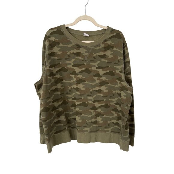 Amazon Essentials Camo Pullover Sweatshirt Size XXL French Terry Fleece Relaxed - Picture 2 of 10